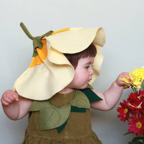 Primrose Spring Flower Petal Hat in wool felt