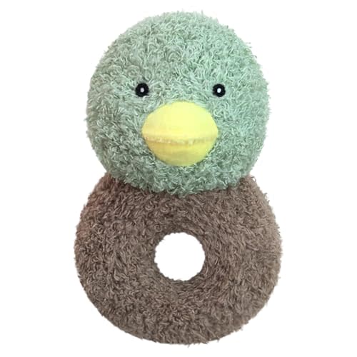 Doindute Baby Mallard Duck Soft Rattle Toy, Plush Green Duck Infant Shaker Rattle Easy-Grasp Stuffed Animal Toy, Gifts for Newborns Babies Toddlers Boys Girls, 5.3 Inches