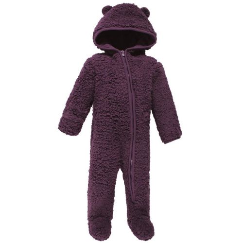 Hudson Baby Faux Shearling Bunting 1pk, Purple, 3-6M