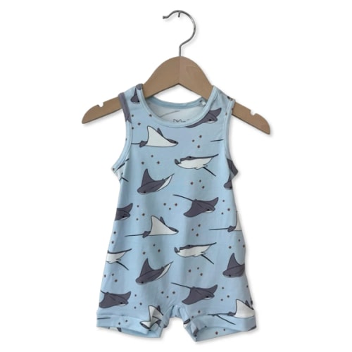 Stingray Stars Sleeveless Shorty Romper Luxe Edition | Cotton Bamboo Blend