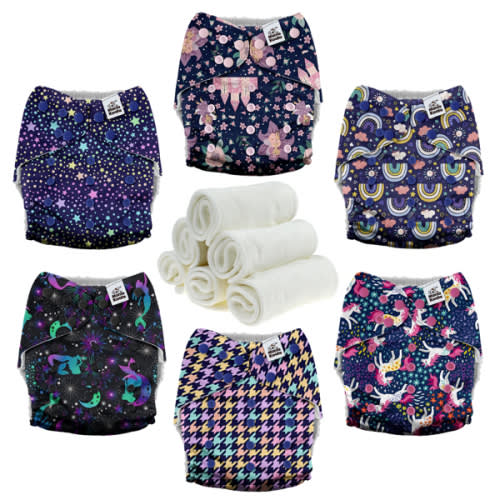 POCKET DIAPER 3.0 WITH INSERTS - 6 PACK(Beautiful Fairy Tale)