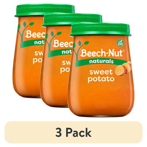 (3 pack) Beech-Nut Naturals Stage 1 Baby Food, Sweet Potato, 4 oz Jar
