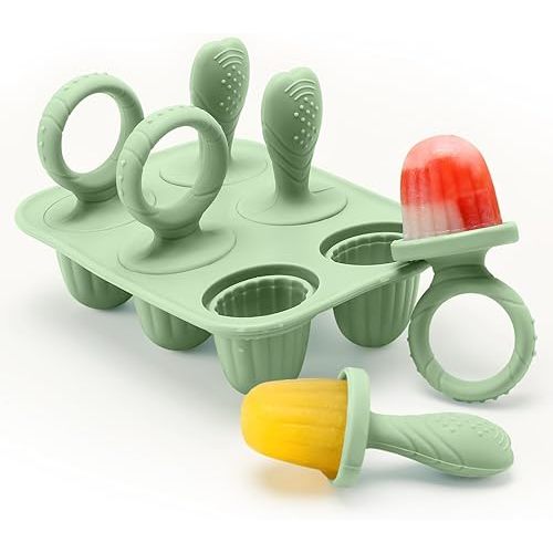 Silicone Toddlers Popsicle Molds with Sticks, Mini Popsicles Molds for Baby Breastmilk Popsicle Molds for Teething Relief, Frozen Treats Maker Popsicle Maker Ice Pop Mold for Babies Kids