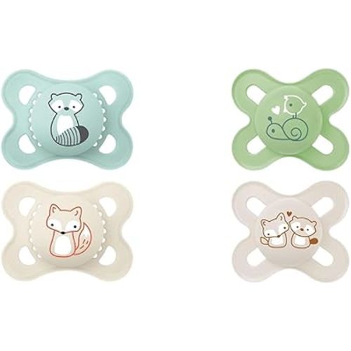 MAM Original Matte Baby Pacifier 2 Pack 0-6 Months and MAM Original Start Newborn Pacifier 2 Count 0-3 Months