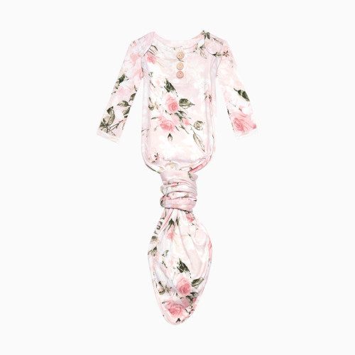 Wood Button Knotted Gown - Vintage Rose Pink
