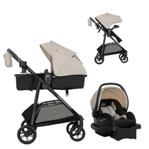 Evenflo Omni Signature Travel System with LiteMax Infant Car Seat, Coastal Coffee