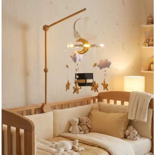 Handmade Kaaba Baby Mobile – Felt Moon, Stars, Islamic Nursery Decor