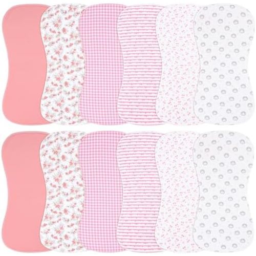 Baby Burp Cloths & Bibs 2-in-1 Design 3 Layers Thicken Cotton Absorbent and Soft Spit Up Burping Rags Set for Newborn