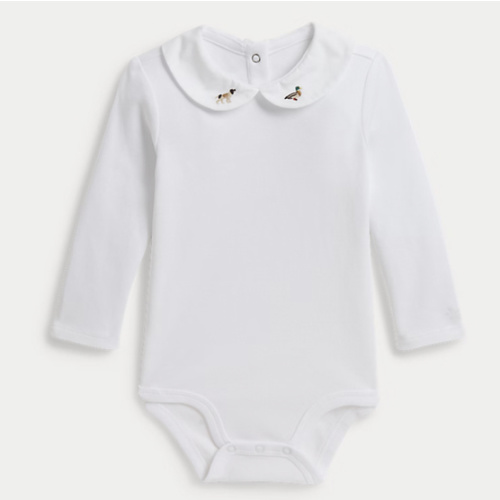 Embroidered Cotton Interlock Bodysuit