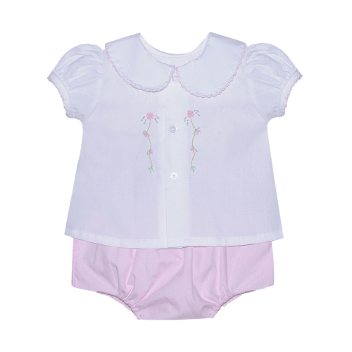 Baby Sen Avery Flowers Diaper Set Pink - Spoiled Sweet Boutique - Spoiled Sweet Boutique