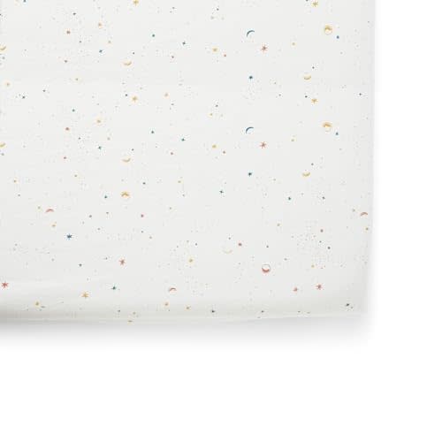 Pehr Crib Sheet, Celestial, Organic Cotton, 52" x 28" x 8" | Breathable Brushed for Soft Sleep, Fits Standard Crib Mattresses
