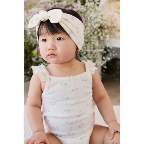 Organic Cotton Pointelle Eliane Bodysuit - Molly Blue 3-6M