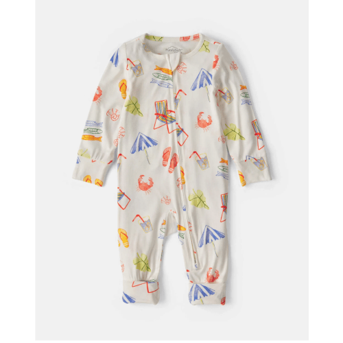Baby Beach PurelySoft™ 2-Way Zip Sleep & Play Pajamas - Cream | Carter's