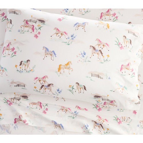 Floral Horse Organic Cotton Sheet Set