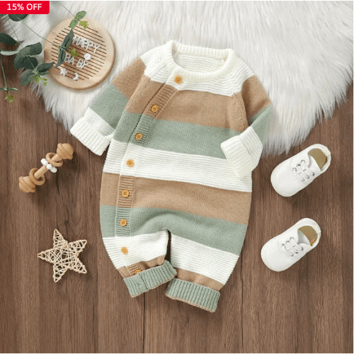 Baby Knit Striped Romper