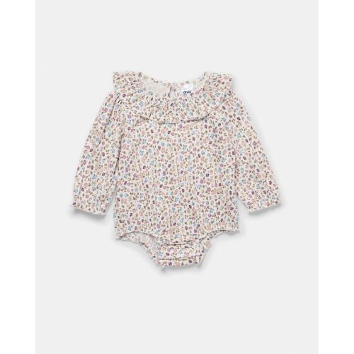 Long Sleeve Crinkle Frill Collar Bodysuit - Kmart