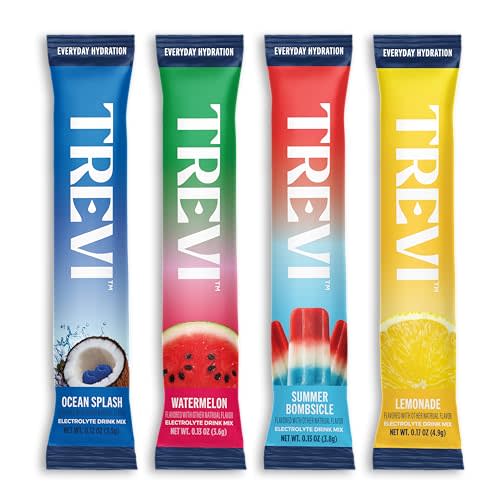 TREVI Electrolytes Powder Packets, Sugar Free Hydration, Poolside 20 Pack | Essential Daily Drink Mix, 0 Sugar, Magnesium, Potassium, Vitamin C, Calcium, B6 & B12 Vitamins