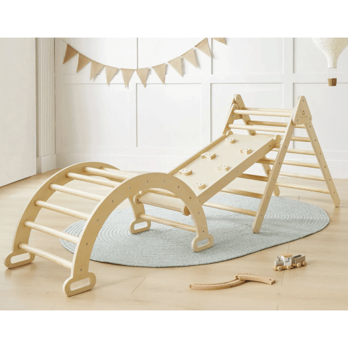 Tiny Land® Pikler Triangle 7-in-1 Montessori Climbing Set