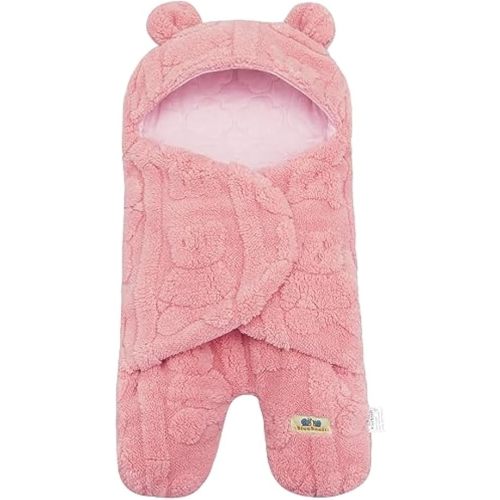 BlueSnail Comfortable Swaddling Blanket,Breathable and Soft Newborn Receiving Blanket (Pink Bear)