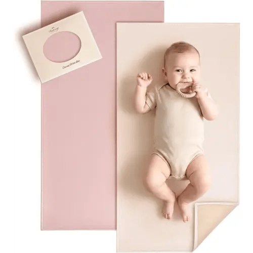 Konssy Faux Leather Waterproof Baby Changing Mat 2 Pack, Regular, 32"x20"