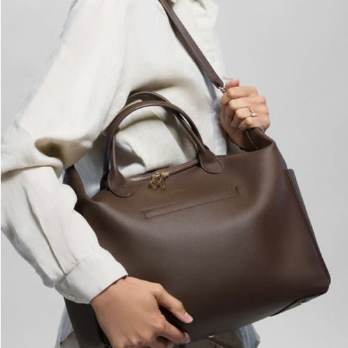 Emmy Vegan Leather Midi Diaper Bag