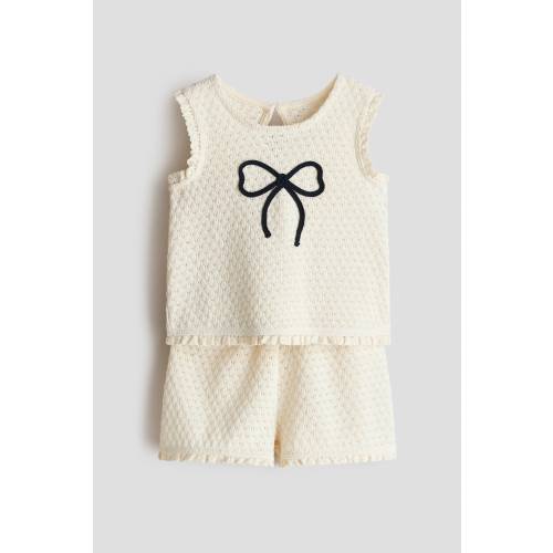 2-PIECE POINTELLE-KNIT COTTON SET