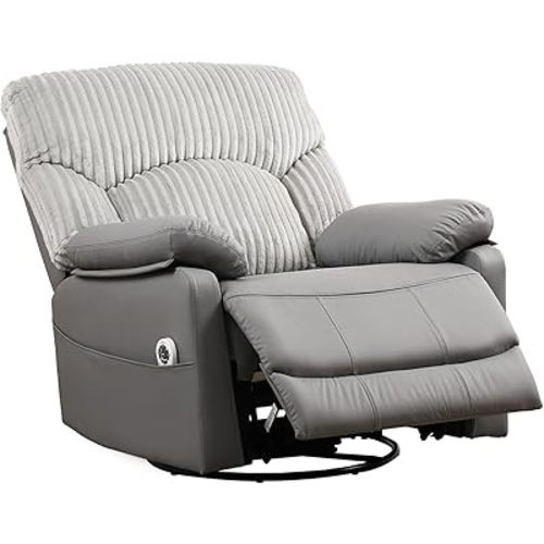 Swivel Rocking Chair Electric Recliner with Massage and Heat,Glide Rocker