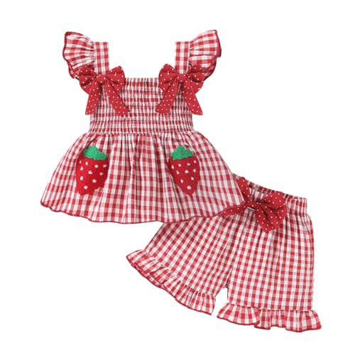 YOUNGER TREE Toddler Girl Clothes Baby Girls Ruffle Sleeveless Bowknot Dress Tops Shorts Set Cute Summer Kids Outfits