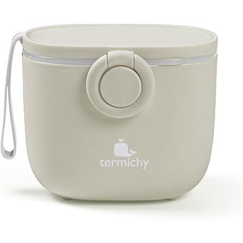 Termichy Baby Formula Dispenser, Portable Milk Powder Dispenser Container with Carry Handle and Scoop for Travel Outdoor Activities with Baby Infant, 8.8OZ, 0.55LB, 250g, 500ml(Full Khaki)