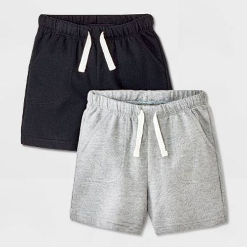 Toddler Boys' 2pk Knit Shorts - Cat & Jack™ Black/Gray 4T