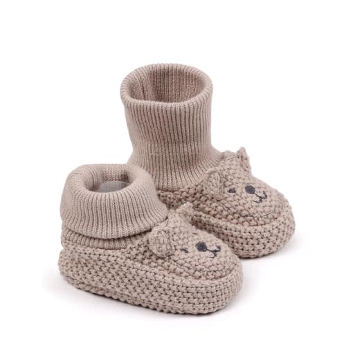 HsdsBebe Newborn Baby Boys Girls Booties Knit Cartoon animal Booties Warm Soft Cozy Socks Shoes for Baby Shower Table Decorations