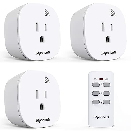 Remote Control Outlet Wireless Light Switch for Household Appliances, Expandable Remote Light Switch Kit, Up to 100 ft Range, FCC Certified, ETL Listed, White (3 Outlets + 1 Remotes)