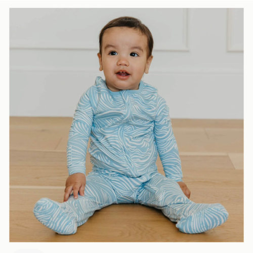 Zip-Up Footie Pajama - Surf – Copper Pearl