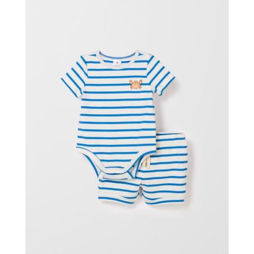 Organic Cotton Baby Bodysuit and Shorts 2 Piece Set