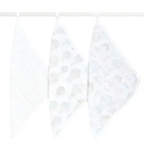 Organic Cotton Muslin Washcloths 3 Pack in above the clouds | aden + anais
