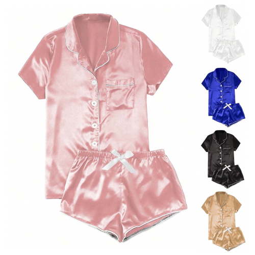 Vetsdori Shorts & Top Pajamas Sets for Women Casual Homewear Button up Pockets Sleepwear Lightweight Home Womens Pajamas Soft