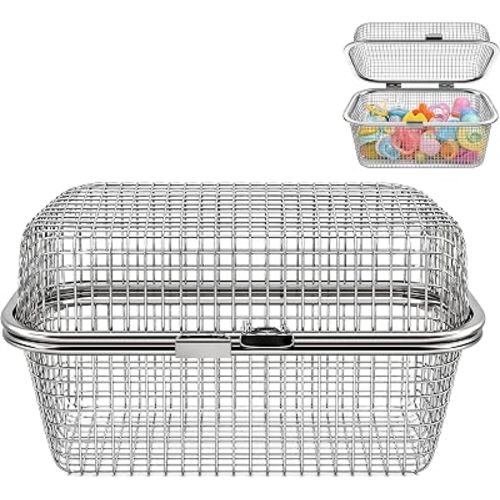 304 Stainless Steel Dishwasher Basket | Fine Mesh Dishwasher Utensil Organizer for Baby Bottle, Baking Tools & Small Kitchen Items