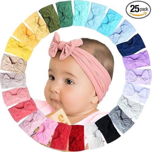 kangaroo 25 Colors Baby Bows Headbands For Baby Girls,Newborn Infant Toddler Hairbands and Child Hair Accessories