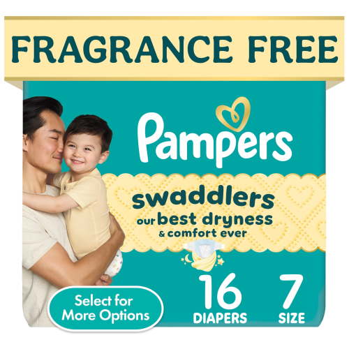 Pampers Swaddlers Diapers, Size S7, 16 Count, KeepDry Liner