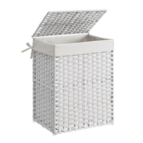 23.8 Gal (90L) Laundry Hamper Laundry Basket with Lid and Handles Wicker hamper Natural