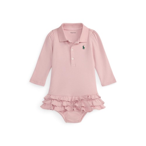 Long Sleeve Cotton Polo Dress & Bloomers Set