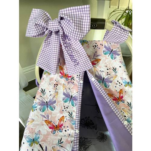 Baby Car Seat Cover - Butterflies with soft Minky - Baby Girl - Shower Gift - Floral purple pink