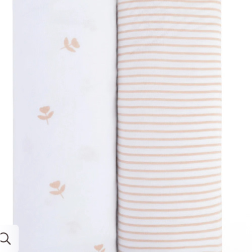 Mauve Tulips & Stripes Bassinet Sheet Set – Ely's & Co.