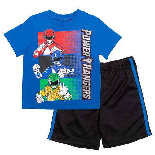 Power Rangers Toddler Boys T-Shirt and Mesh Shorts Outfit Set Toddler to Big Kid