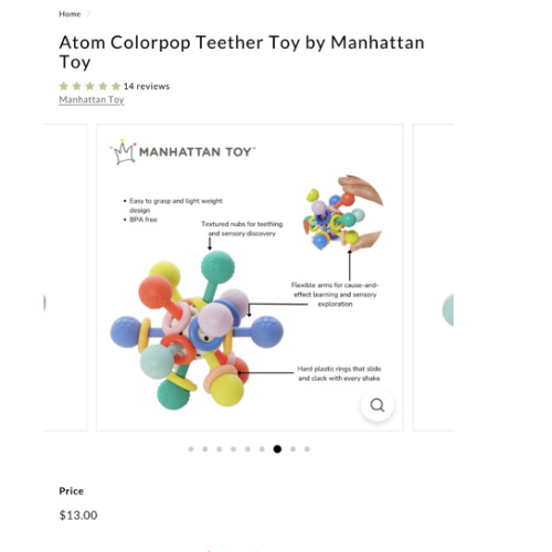 Atom Colorpop Teether Toy by Manhattan Toy – Pacifier Kids Boutique