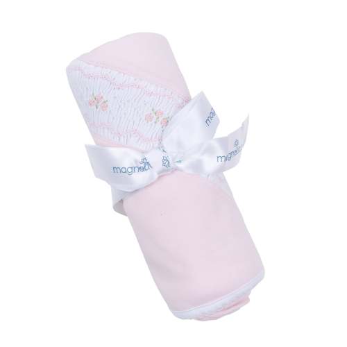 Emily Smocked Receiving Blanket - Pink