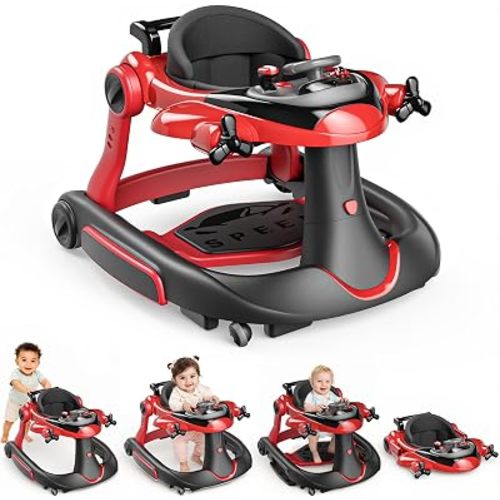 TODEFULL 6 in 1 Baby Walker with Wheels, 3 Level Height, Music & Lights Box