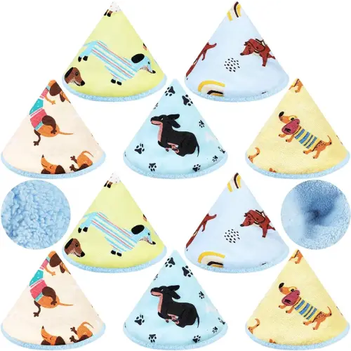 Timgle 10 Pcs Coral Velvet Pee Covers Baby Boy, Strong Water Absorption Pee Shield for Baby Boy, Reusable Diaper Changing Accessory for Boys Newborn Gift(Dachshund)
