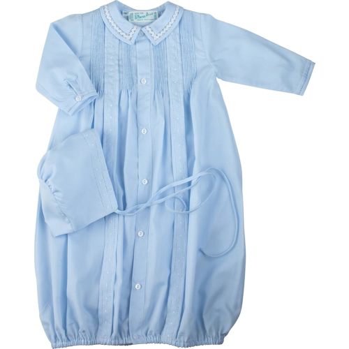 Feltman Brothers Boys Blue Take Home Outfit Gown Hat Layette Set Pintucks