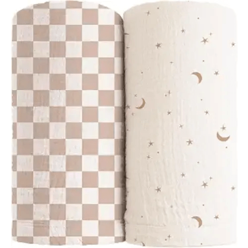 Konssy Muslin Swaddle Blankets, 100% Cotton Receiving Blankets, 47"x 47"